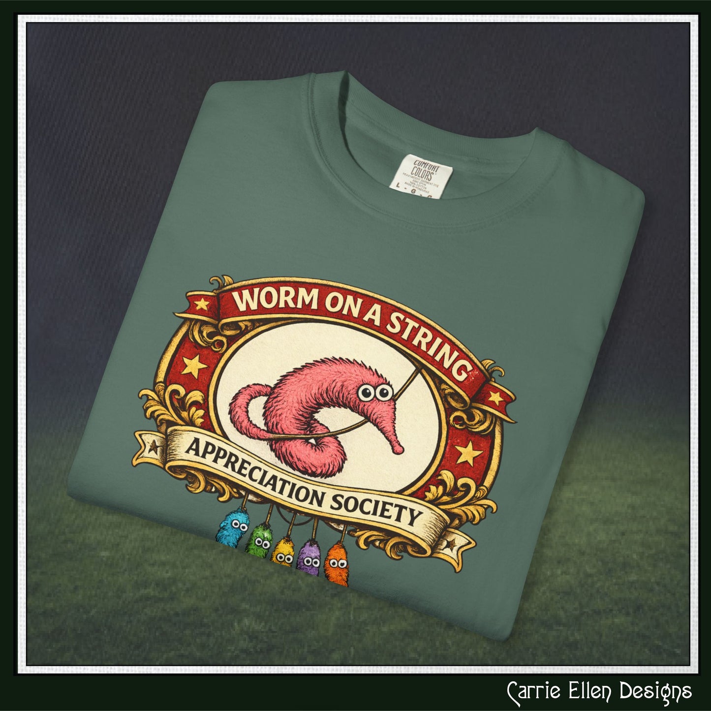 Worm on a String Appreciation Society T-Shirt | Comfort Colors® Short Sleeve Tee (3897)