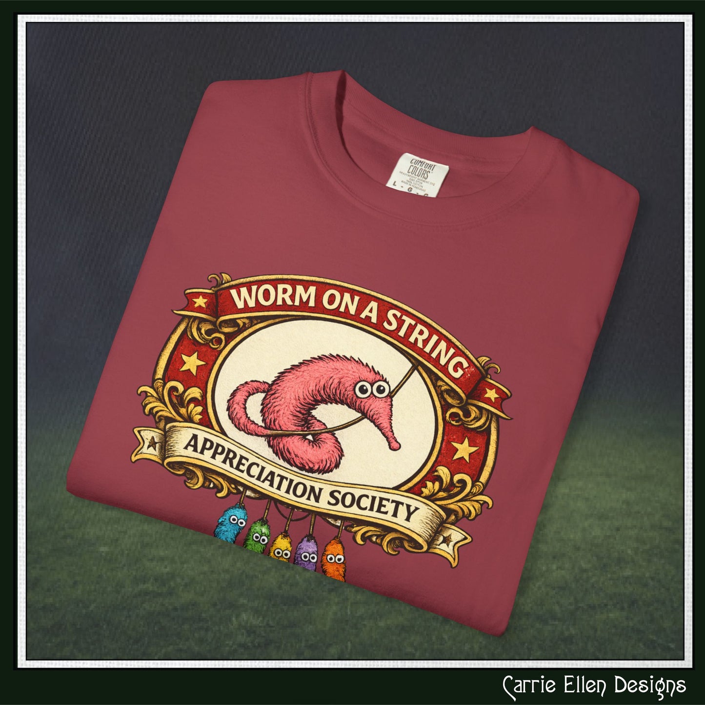 Worm on a String Appreciation Society T-Shirt | Comfort Colors® Short Sleeve Tee (3897)