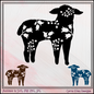 Floral Lamb Vector Clipart, Farm Animal Silhouette with Wildflowers (1646)