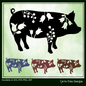 Floral Pig Standing Vector Clipart, Farm Animal Silhouette with Wildflowers (1648)