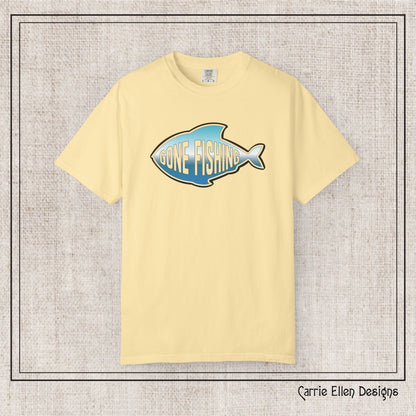 Gone Fishing  Comfort Colors T-Shirt | Garment-Dyed Short Sleeve T-Shirt, Perfect for Fishing Enthusiasts (P-6065)