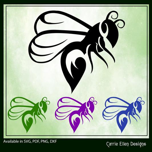 Bee Silhouette SVG Art, Wasp Insect Vector File, Minimalist Design Crafts (1661)