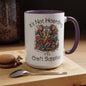 Craft Supply Hoarding Mouse Ceramic Mug | Funny Crafter Color Accent Mug (3857)
