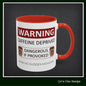 Caffeine Warning Mug – Snarky Funny Accent Colored Coffee Mug for Coffee Lovers | 11oz & 15oz Sizes (P-6071)