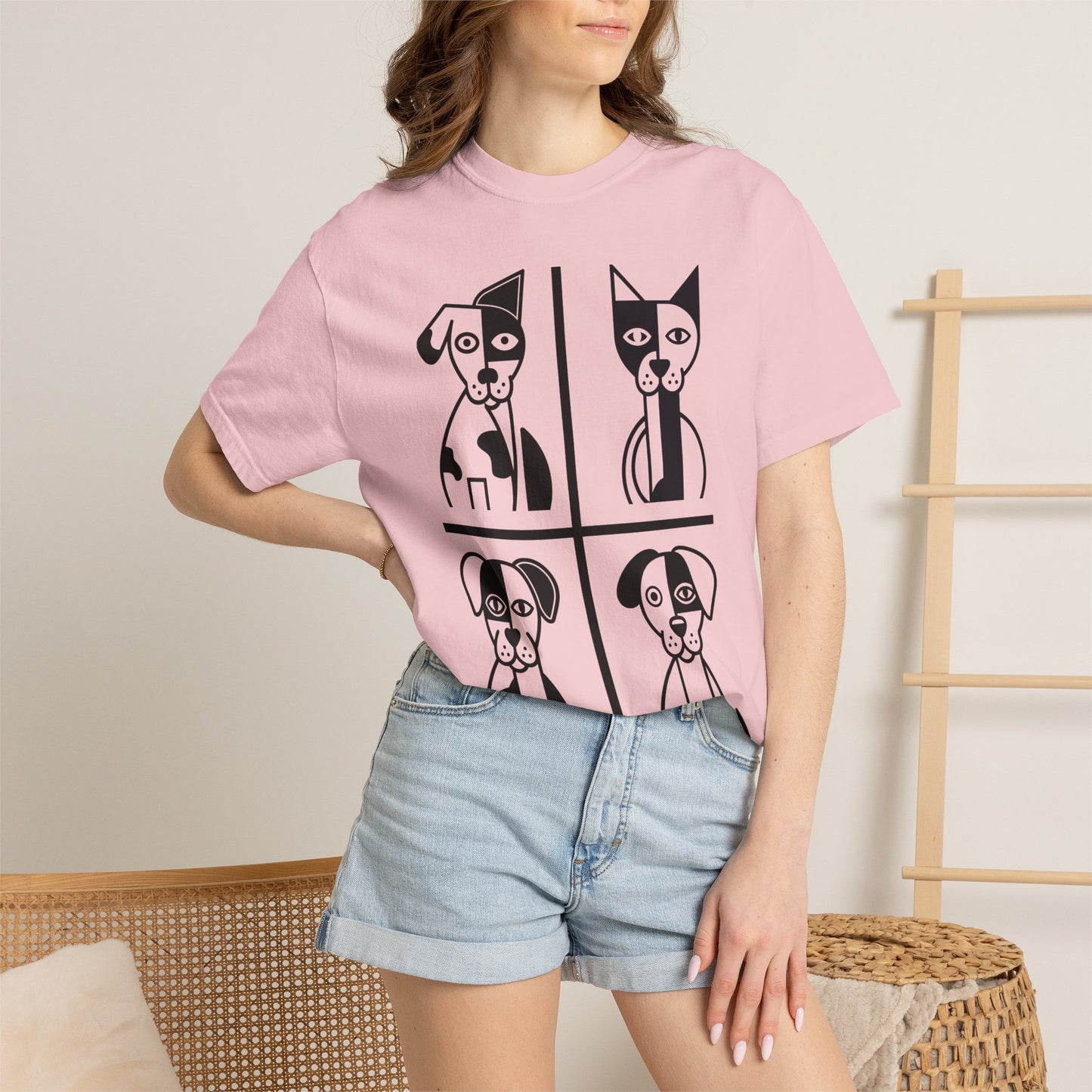 Geometric Dog Comfort Colors® T-Shirt | Minimalist Garment Dyed Tee,  10 Colors (4280)