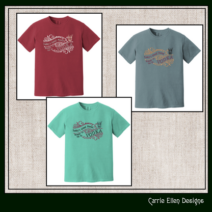 Today’s Good Mood Machine Embroidery Design | Brought to You by Vodka Funny Quote, Vintage Cynical Saying, 6 Sizes (1733)