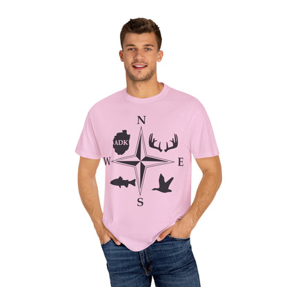 Adirondack Adventurers Compass Comfort Colors Short Sleeve Unisex T-Shirt - ADK Hunters Compass (P6027)