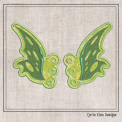 Fairy Wing Shoe Wing Machine Embroidery Design – In The Hoop Shoelace Wings for Shoes and Boots – 4x4 & 5x7 Hoop Sizes (1761)