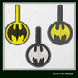 Batman Logo ITH Key Fob Machine Embroidery Design | Superhero Key Tag In-The-Hoop Project (1776)