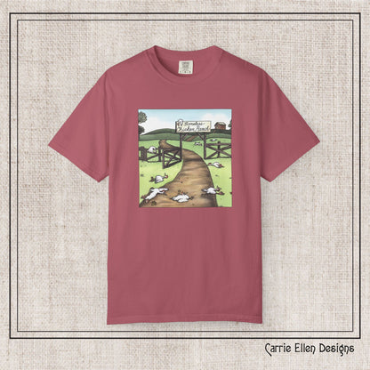 Boneless Chicken Ranch Comfort Colors T-Shirt | Farside Farm Chickens Printed Short Sleeve Tee | Multiple Color Options (P-6074)
