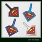 Superman Logo ITH Key Fob Machine Embroidery Design | Superhero Key Tag In-The-Hoop Project (1777)