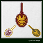 Ironman Mask Logo ITH Key Fob Machine Embroidery Design | Superhero Key Tag In-The-Hoop Project (1778)