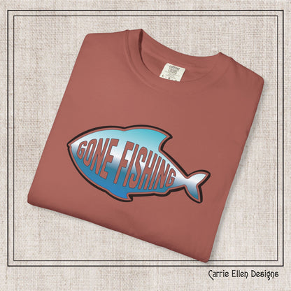 Gone Fishing  Comfort Colors T-Shirt | Garment-Dyed Short Sleeve T-Shirt, Perfect for Fishing Enthusiasts (P-6065)
