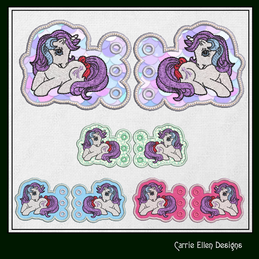 MLP Glory Shoe Wing Machine Embroidery Design – In The Hoop Fandom Pony Wing Shoelace Charms for Shoes and Boots – 4x4 & 5x7 Hoop (1781)