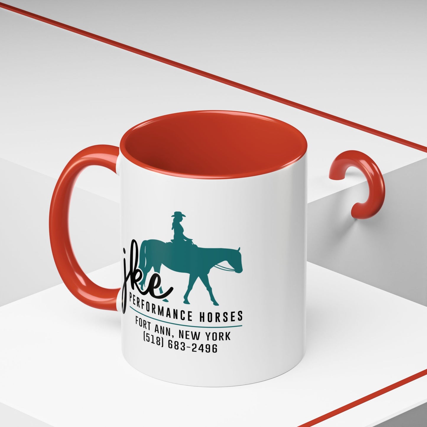 JKE Performance Horses Ceramic Color Accent Coffee Mug (3969)