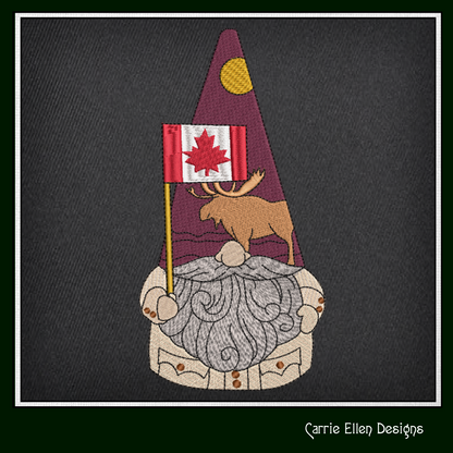 Canada Gnome Machine Embroidery Design | Cute Gnome Waving Canadian Flag | Maple Leaf Canada Day Design | 6 Sizes (1793)