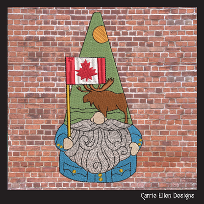Canada Gnome Machine Embroidery Design | Cute Gnome Waving Canadian Flag | Maple Leaf Canada Day Design | 6 Sizes (1793)