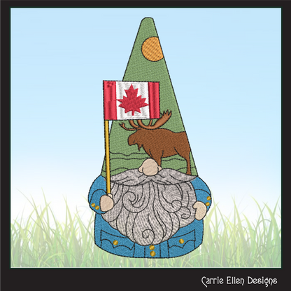 Canada Gnome Machine Embroidery Design | Cute Gnome Waving Canadian Flag | Maple Leaf Canada Day Design | 6 Sizes (1793)