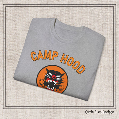 Camp Hood Tank Destroyer Battalion Short Sleeve Cotton T-Shirt, Vintage WWII Military Camp Design – Heavyweight 100% Cotton Tee (P-6035)