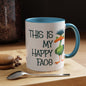 This Is My Happy Face Accent Coffee Mug | Sarcastic Ostrich Coffee Cup | 11oz 15oz Ceramic Mug (4252)