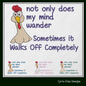 My Mind Walks Off Chicken Embroidery Design | Funny Hen with Attitude | Sarcastic Quote Embroidery Pattern | 6 Sizes (1806)
