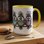 Colorful Cartoon Birds Coffee Mug — Chicks on a Stick 11/15oz Accent Mug (4278)