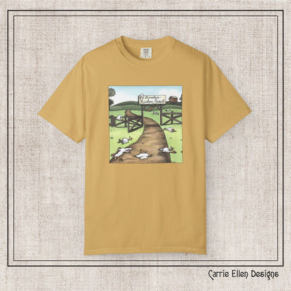 Boneless Chicken Ranch Comfort Colors T-Shirt | Farside Farm Chickens Printed Short Sleeve Tee | Multiple Color Options (P-6074)