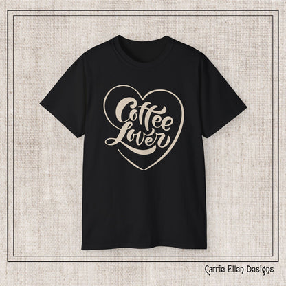 Coffee Lover Short Sleeve T-Shirt – Cute Printed Coffee Gift for Coffeeholics, Casual Everyday Wear (P-6060)