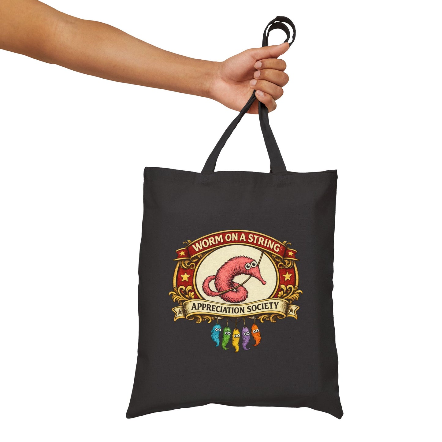 Worm on a String Appreciation Society – Canvas Reusable Tote Bag (3899)