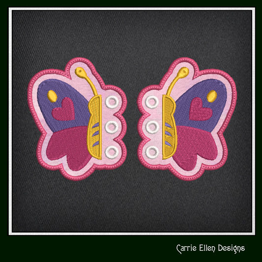Misty MLP Cutie Mark Shoe Wing Machine Embroidery Design – In The Hoop Butterfly Shoelace Wings for Shoes and Boots – 4x4 & 5x7 Hoop (1824)