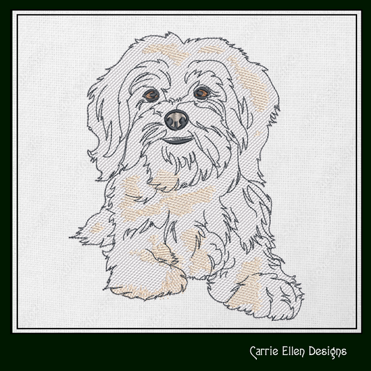 Maltese Dog Machine Embroidery Design | Cute Fluffy Pet Dog Pattern | Dog Lover Gift Design | 6 Sizes (1831)