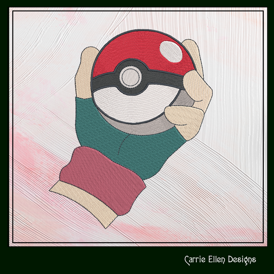 Pokéball Machine Embroidery Design, Throwing a Pokéball Embroidery Design, Pokémon Embroidery Design, 6 Sizes (1855)