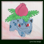 Ivysaur Machine Embroidery Design, Venasaur Embroidery Design, Pokémon Fandom Character Design, 6 Sizes (1858)