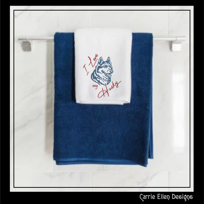 Love My Husky Machine Embroidery Design | Husky Dog Lover Gift | Pet Animal Embroidery Pattern | 6 Sizes (1865)