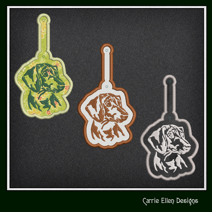 Dachshund Profile ITH Key Fob Machine Embroidery Design | Dog Lover In-The-Hoop Key Tag Project (1880)