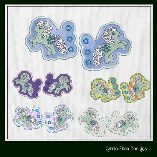 MLP Minty Shoe Wing Machine Embroidery Design – In The Hoop Fandom Pony Wing Shoelace Charms for Shoes and Boots – 4x4 & 5x7 Hoop (1883)