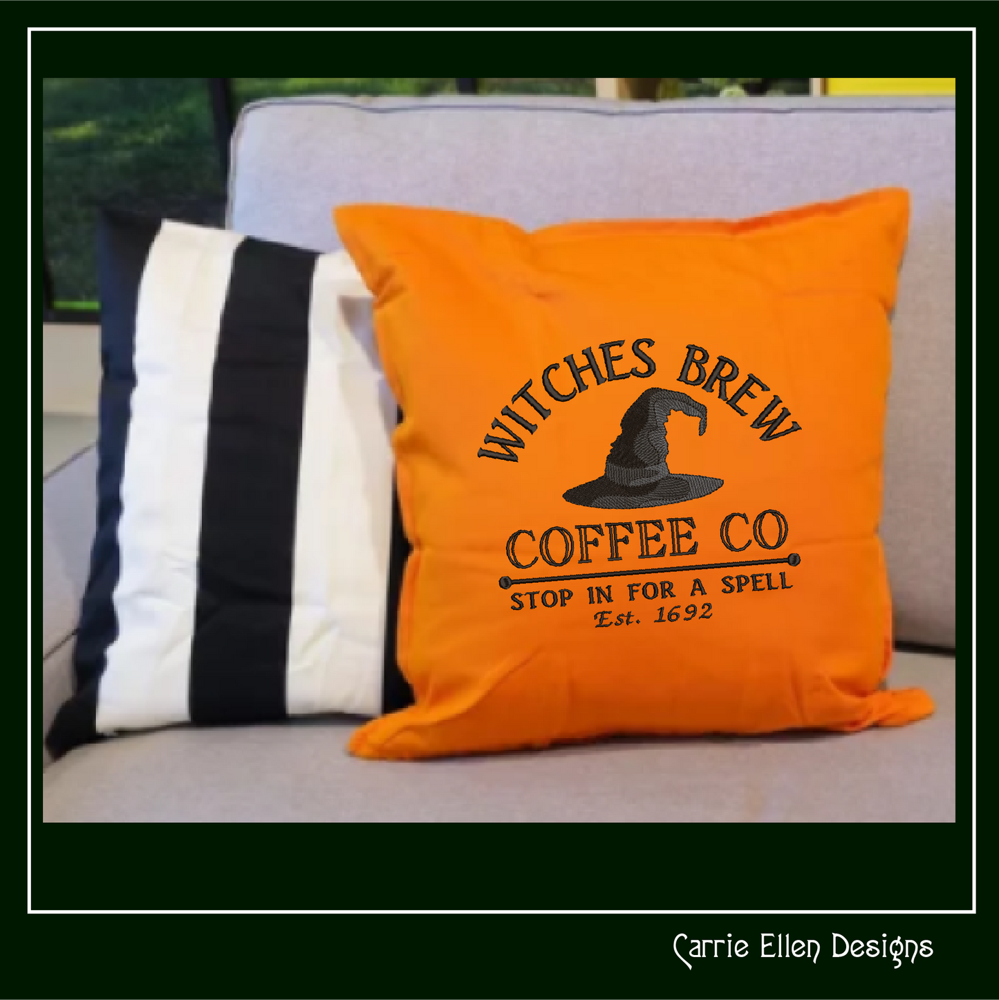 Witch Machine Embroidery Design Saying | Witches Brew Coffee Co. | Halloween Witch Theme Embroidery Pattern | 6 Sizes (1904)