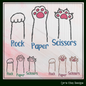 Rock Paper Scissors Cat Paw Machine Embroidery Design | Funny Cat Saying Design | Kitty Humor for Pet Lovers | 6 Sizes (1921)