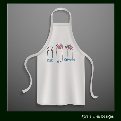 Rock Paper Scissors Cat Paw Machine Embroidery Design | Funny Cat Saying Design | Kitty Humor for Pet Lovers | 6 Sizes (1921)