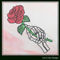 Skeleton Hand Rose Embroidery Design | Gothic Hand Holding Flowers Machine Embroidery Pattern | Dark Romantic Design | 6 Sizes (1929)