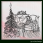 Christmas Morning Sketch Machine Embroidery Design | Cozy Holiday Line Art Pattern | Christmas Tree & Gifts Scene | 6 Sizes (1936)