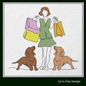 Shopping with Dachshunds Machine Embroidery Design, Shopping Bags and Dogs Embroidery, Dog Lover Embroidery, 6 Sizes (1971)