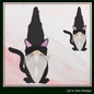 Gnome Halloween Cat Machine Embroidery Design, Holiday Black Cat Embroidery, Witch Cat Embroidery, 6 Sizes (1980)