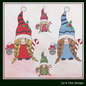 Christmas Gnome Machine Embroidery Design – Holiday Gnome with Candy Cane & Ornament – 6 Sizes (1981)