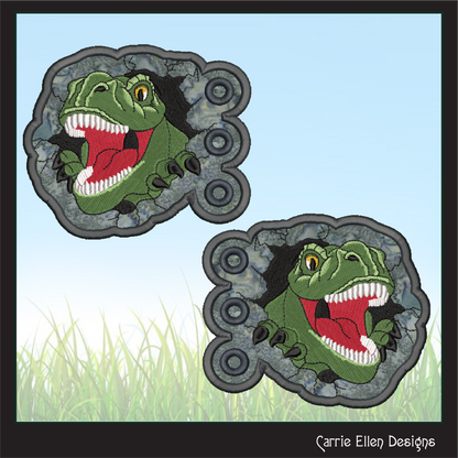 Dinosaur Profile ITH Shoe Wing Charms Machine Embroidery Design – Wings for Shoes and Boots – 4x4 & 5x7 Hoop Embroidery Project (2008)