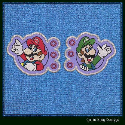Video Game Character Mario Luigi ITH Shoe Wing Charms Machine Embroidery Design – Wings for Shoes and Boots – 4x4 & 5x7 Hoop Embroidery Project (2009)