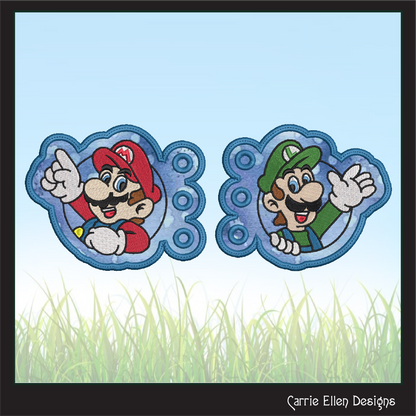 Video Game Character Mario Luigi ITH Shoe Wing Charms Machine Embroidery Design – Wings for Shoes and Boots – 4x4 & 5x7 Hoop Embroidery Project (2009)