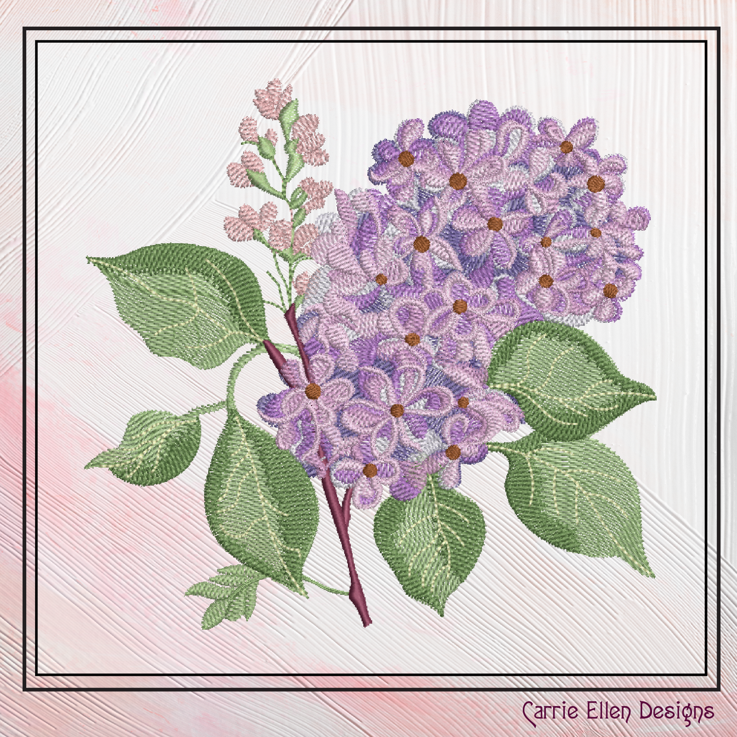 Bunch of Lilacs Machine Embroidery Design – Artistic Floral Pattern – Plants & Flowers – 3 Sizes (2015)
