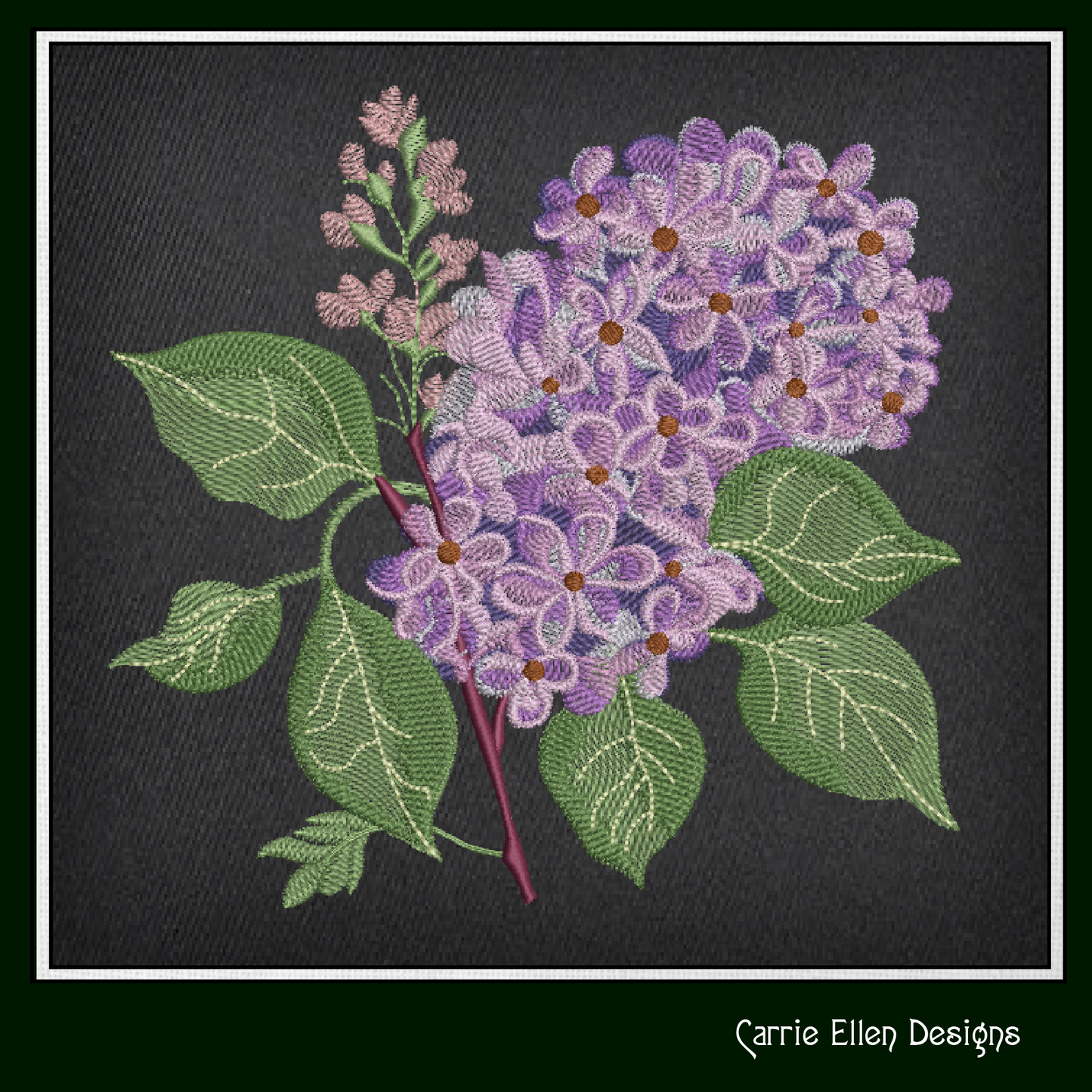 Bunch of Lilacs Machine Embroidery Design – Artistic Floral Pattern – Plants & Flowers – 3 Sizes (2015)