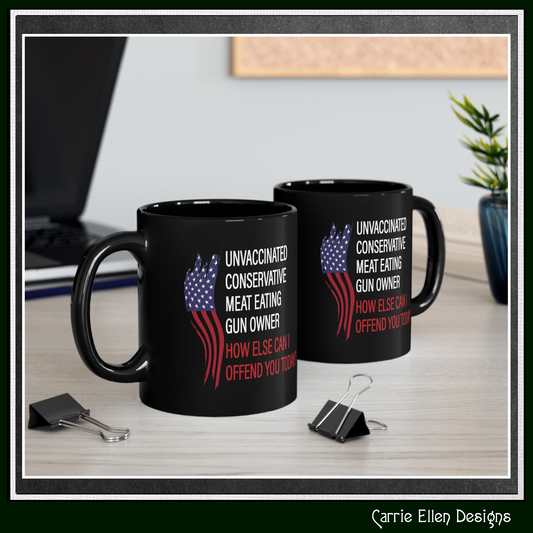 Bold Humor – How Can I Offend You Today Black Ceramic Mug | Snarky Adult Humor Coffee Cup (P6096) – 11oz & 15oz